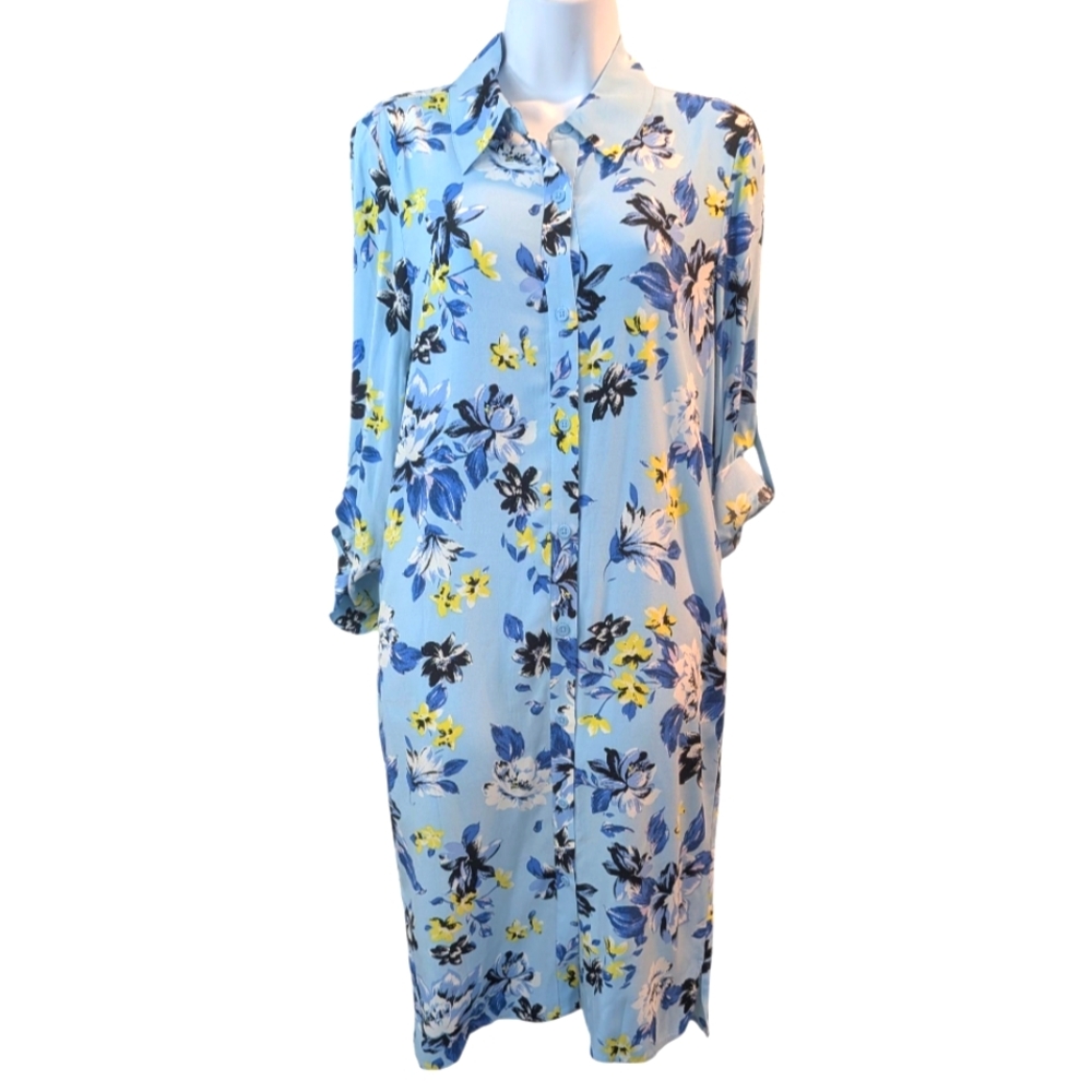 NEW ..Diane Von Furstenberg Kadina Wallpaper Frost Floral Dress... Size 2